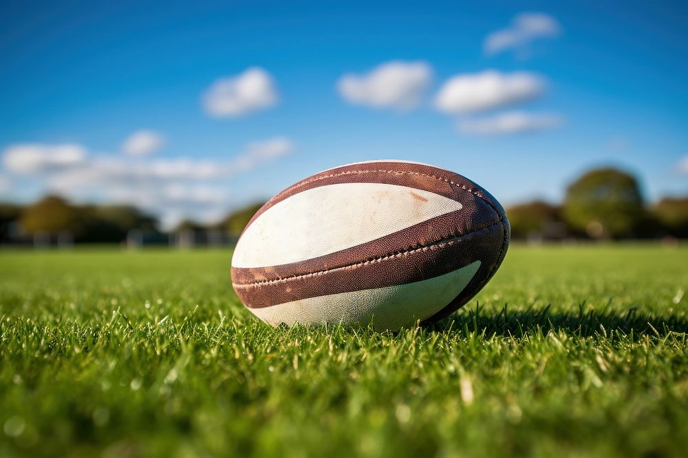 Rugby ball football sports competition. AI generated Image by rawpixel.