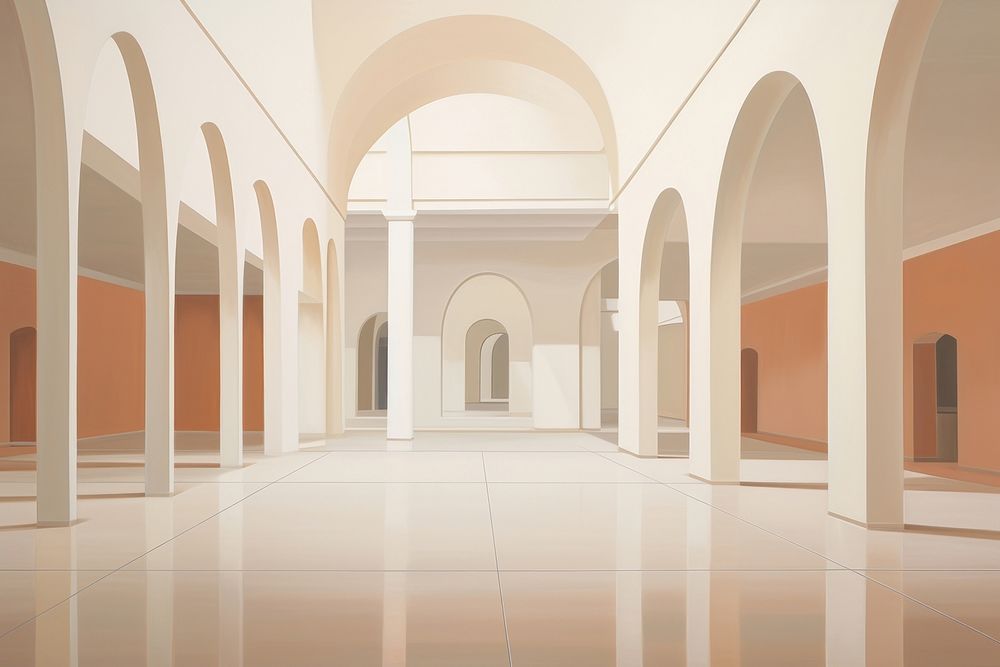 Museam hall architecture building corridor. AI generated Image by rawpixel.