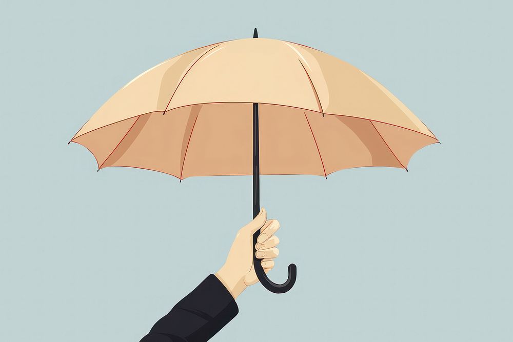 Hand holding umbrella protection sheltering shielding. AI generated Image by rawpixel.