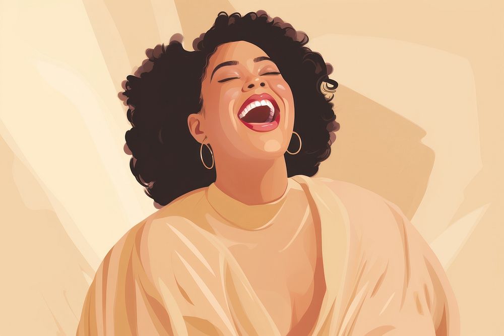 Plus size female laughing adult creativity happiness. AI generated Image by rawpixel.