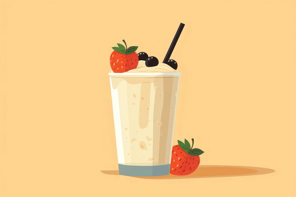 Smoothie drink food strawberry. AI generated Image by rawpixel.