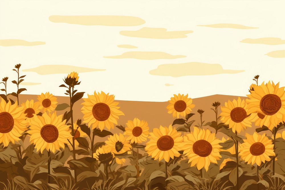 Sunflowers landscape field backgrounds. AI generated Image by rawpixel.