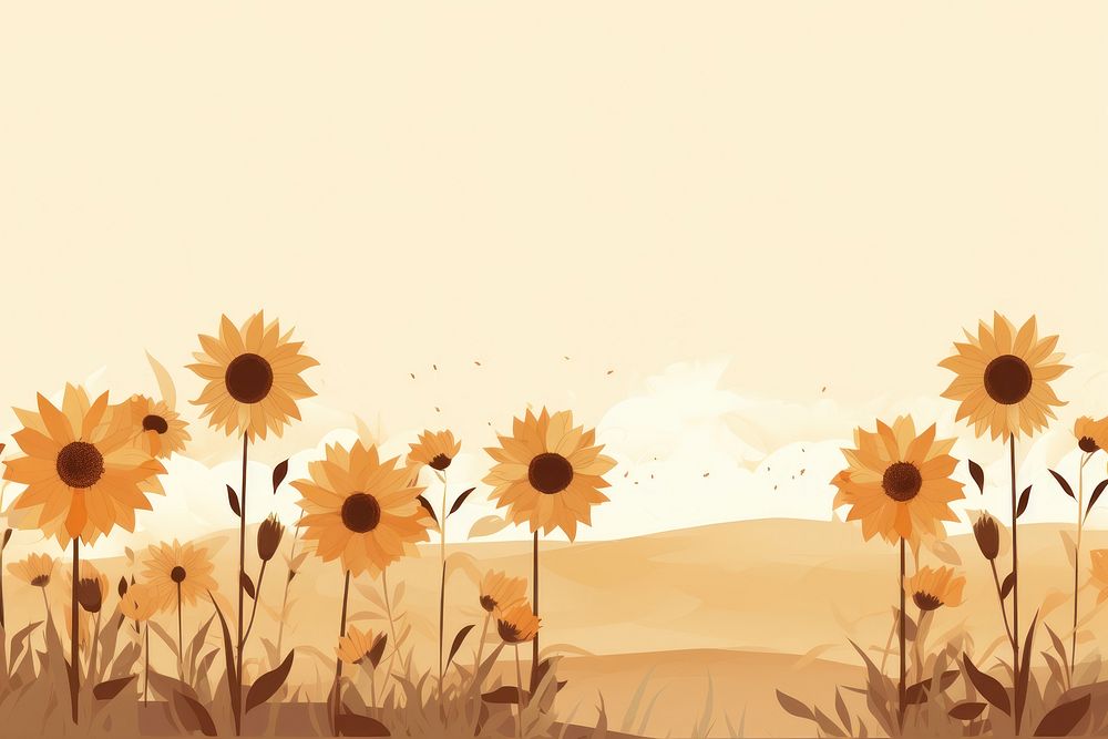 Sunflowers backgrounds landscape outdoors. AI generated Image by rawpixel.