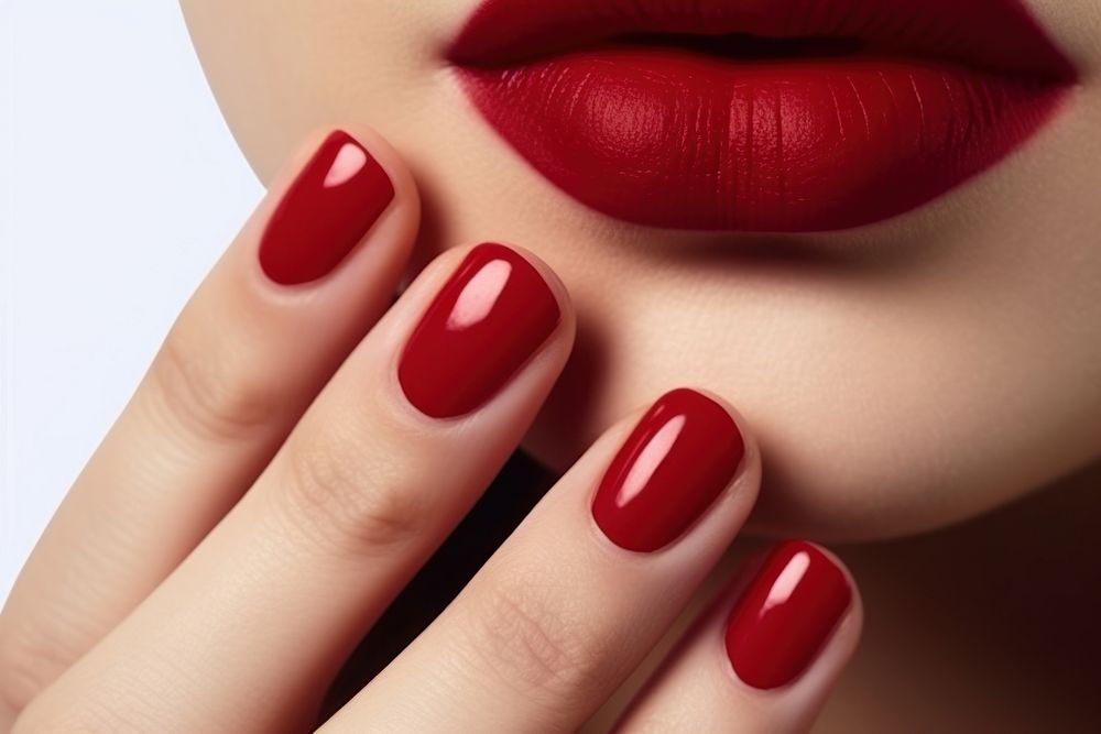 Fingernails cosmetics lipstick manicure. AI generated Image by rawpixel.