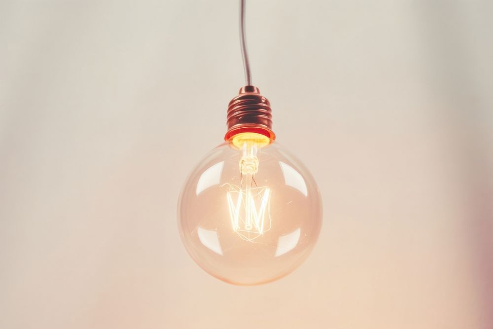 Tungsten light chandelier lightbulb lamp. AI generated Image by rawpixel.