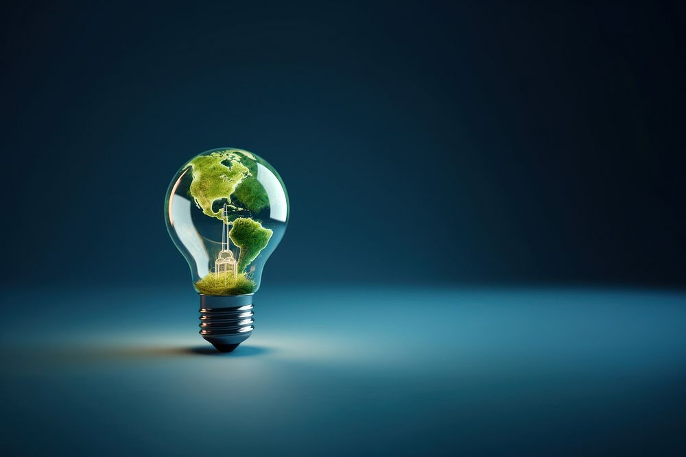 Light lightbulb green electricity. AI | Free Photo - rawpixel