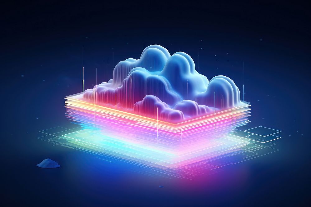 Abstract night cloud neon. AI generated Image by rawpixel.