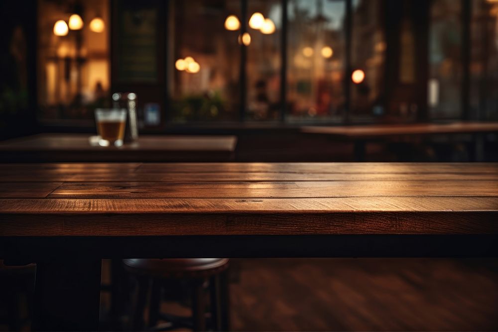 Empty wooden table restaurant furniture | Premium Photo - rawpixel