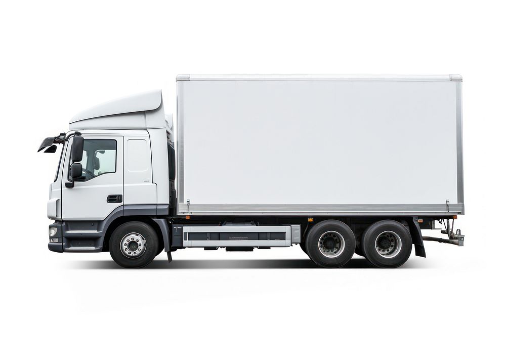White lorry vehicle truck white background. AI generated Image by rawpixel.