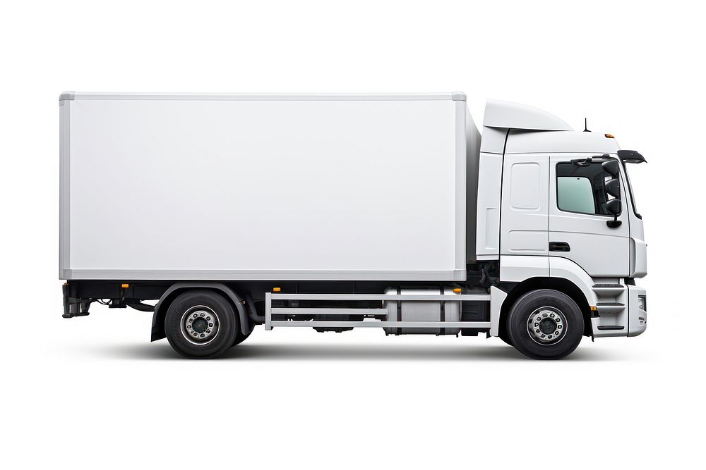 White lorry vehicle truck van. AI generated Image by rawpixel.