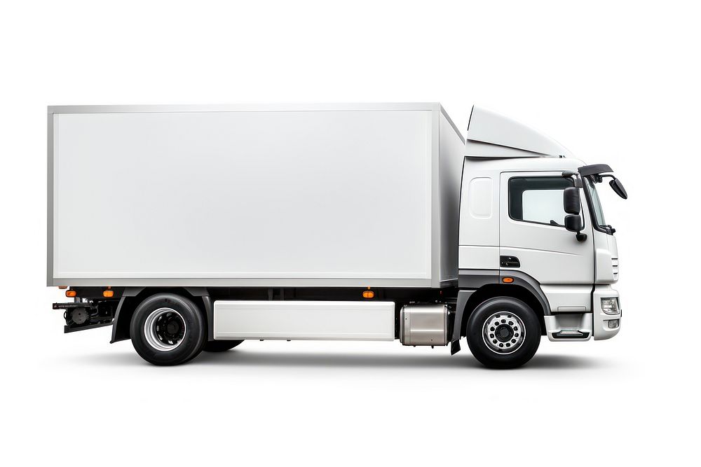 White lorry vehicle truck van. AI generated Image by rawpixel.