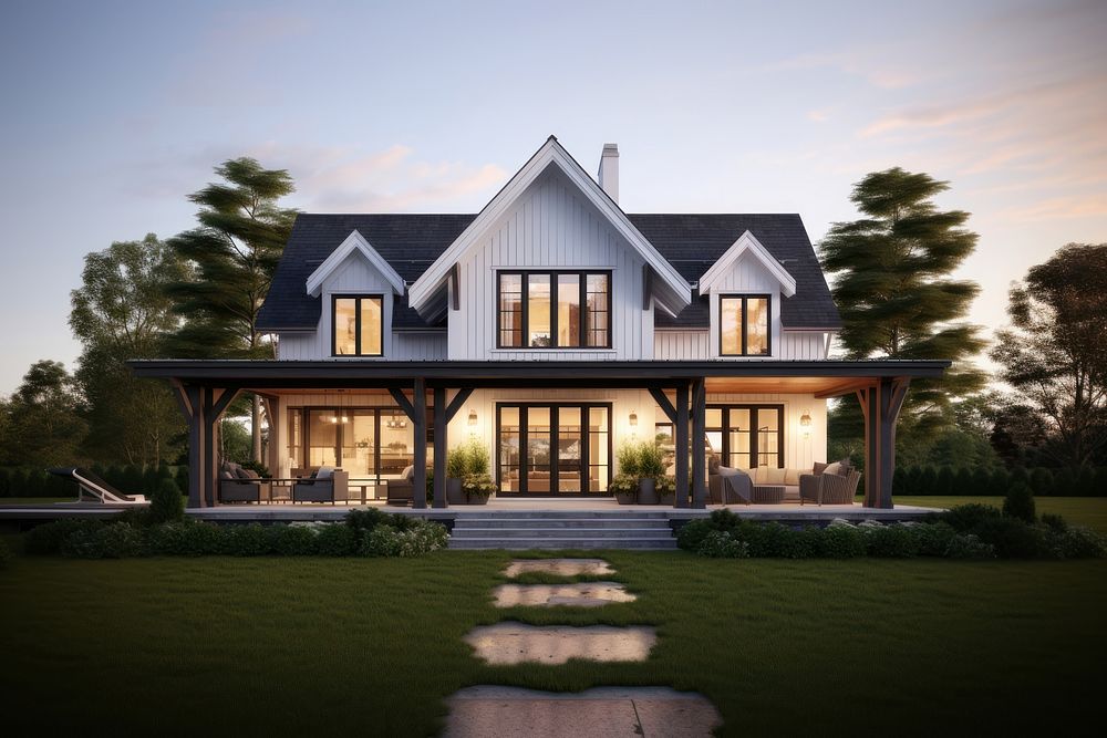 Modern style home architecture building outdoors. AI generated Image by rawpixel.