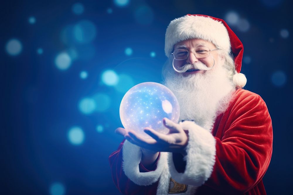 Happy Santa Claus christmas glowing holding. AI generated Image by rawpixel.