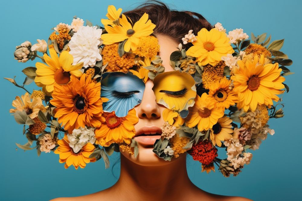 Portrait flower sunflower carnival. AI generated Image by rawpixel.