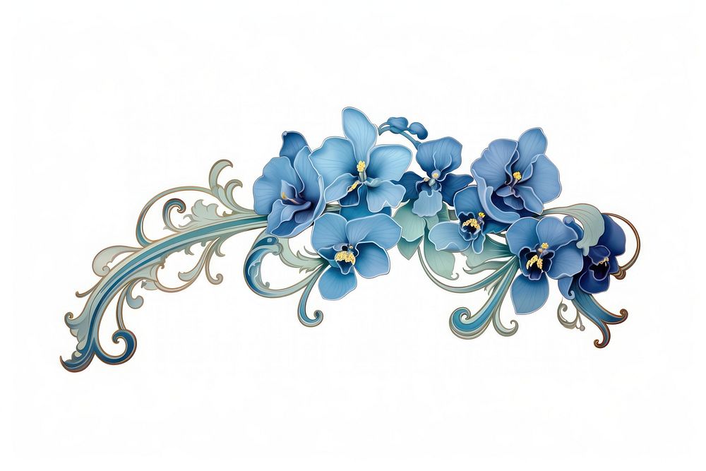 Flower jewelry plant blue. AI generated Image by rawpixel.