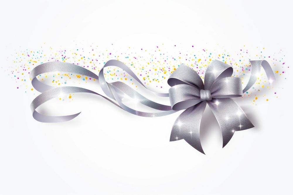 Glitter ribbons clipart celebration confetti paper. AI generated Image by rawpixel.