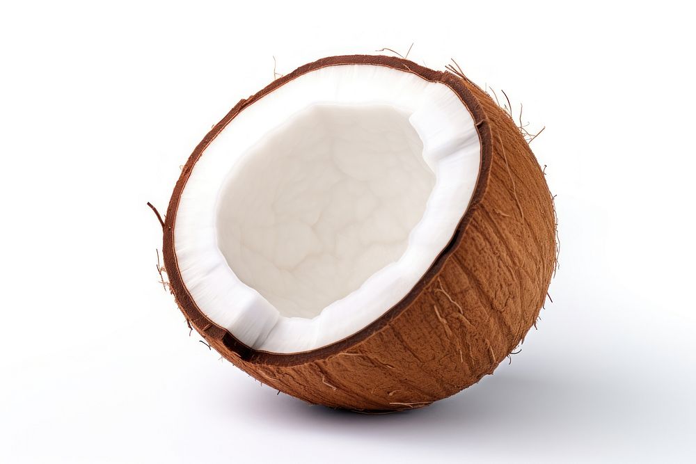 Coconut white background eggshell produce. AI generated Image by rawpixel.