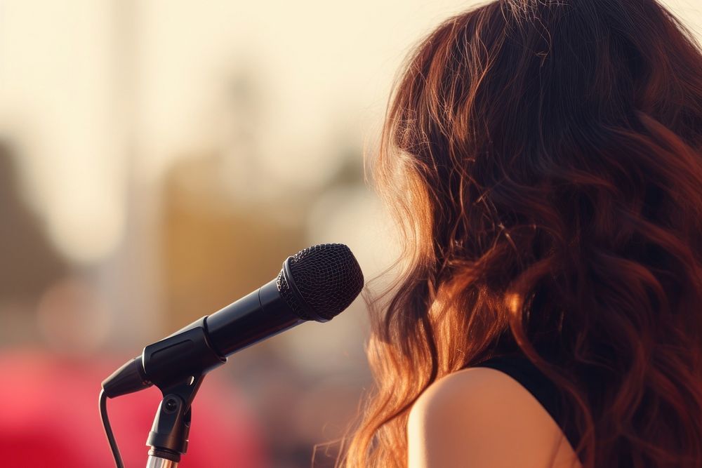 Microphone singer female adult. 