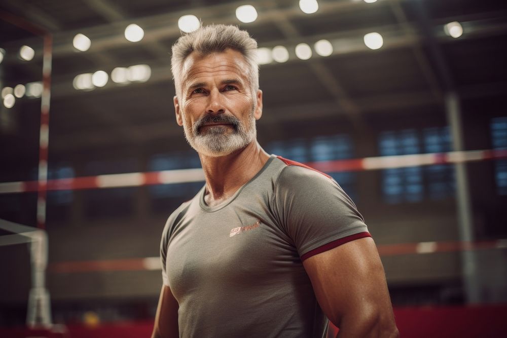Mature volleyball player portrait adult photo. AI generated Image by rawpixel.