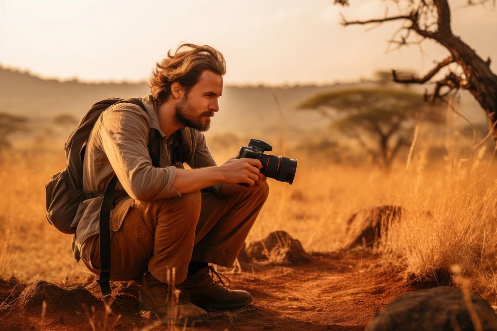 Photographer portrait savanna adult. 