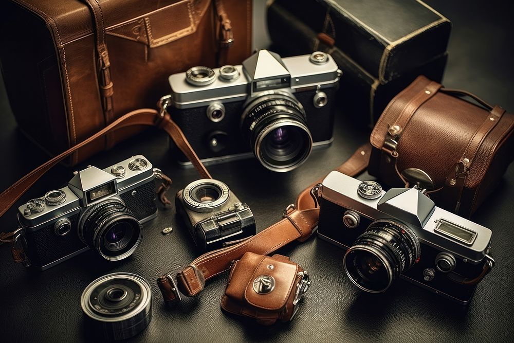 Film cameras photo accessories electronics. AI generated Image by rawpixel.