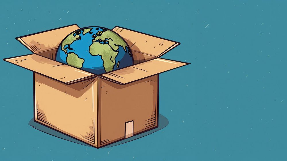 Planet space box cardboard. AI generated Image by rawpixel.