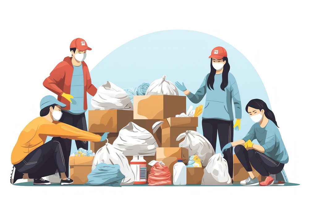 Working packing adult togetherness. AI generated Image by rawpixel.
