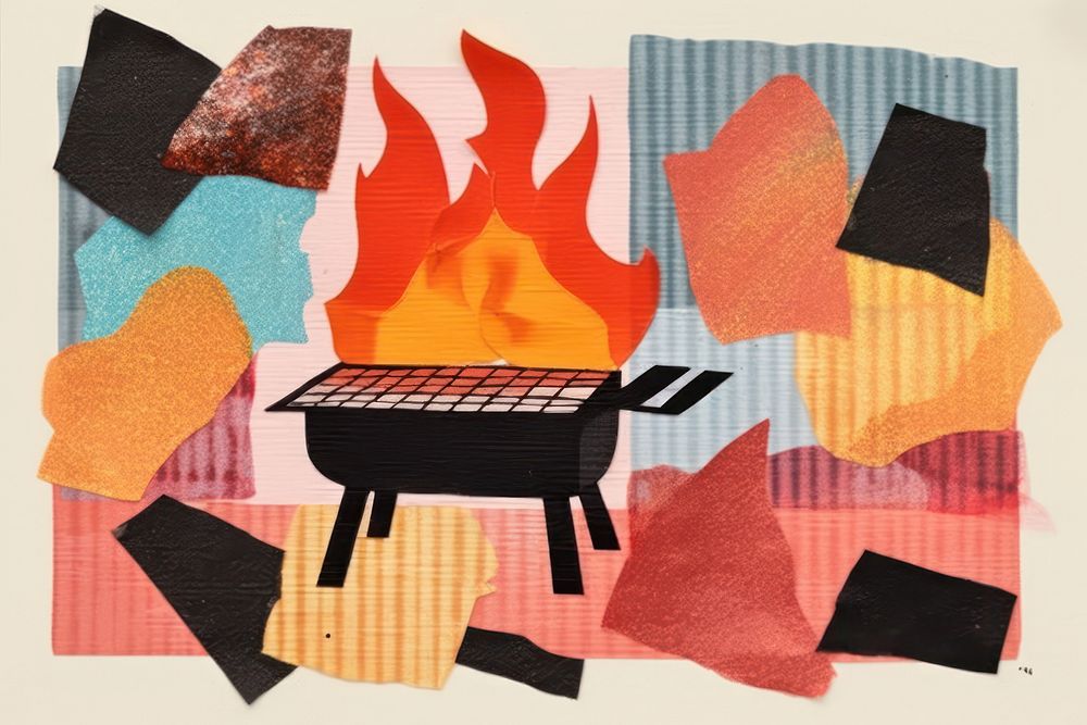 Barbecue art grilling paper. AI generated Image by rawpixel.
