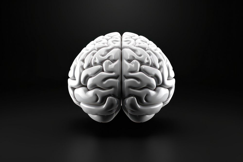 Icon brain black black background monochrome. 