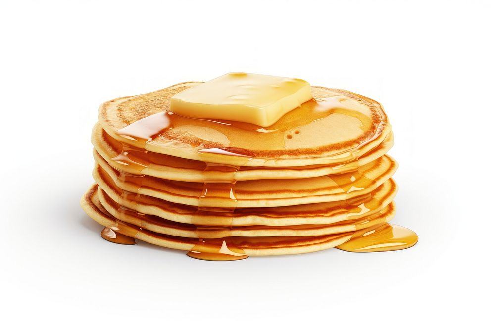 Pancake food white background breakfast. AI generated Image by rawpixel.