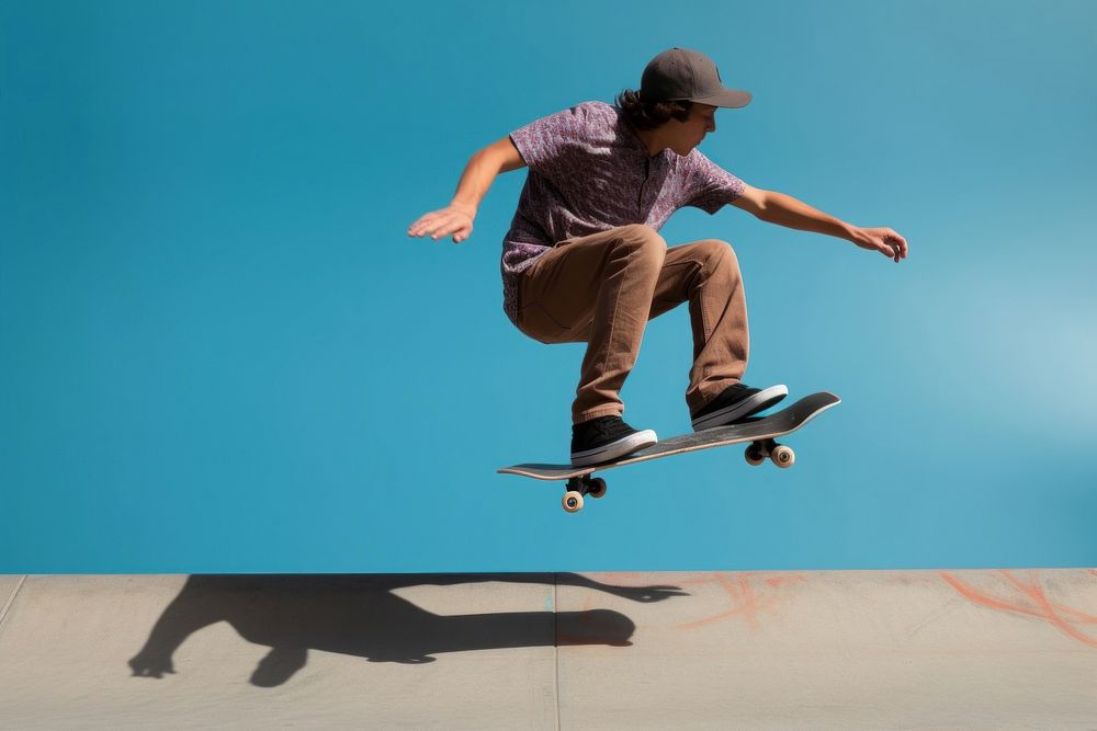 Skateboard skateboarding exhilaration snowboarding. AI generated Image by rawpixel.