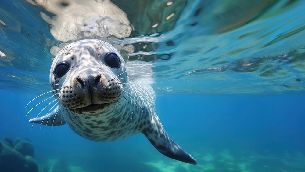 Seal animal mammal fish. AI generated Image by rawpixel.