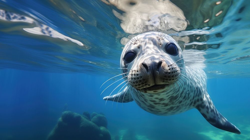 Seal outdoors animal mammal. AI generated Image by rawpixel.