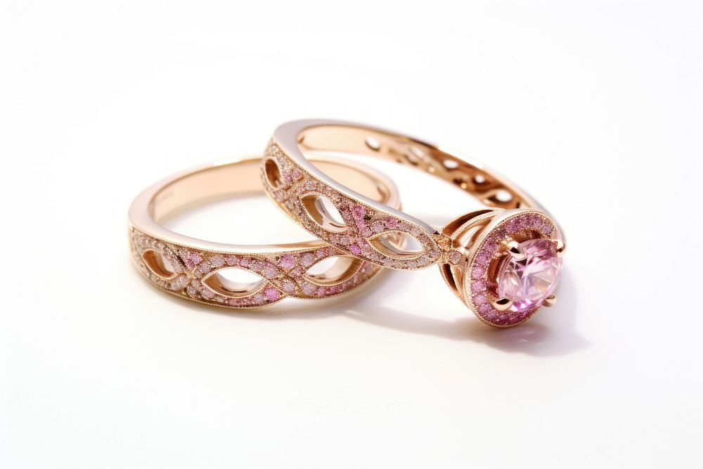 Ring jewelry gold pink.