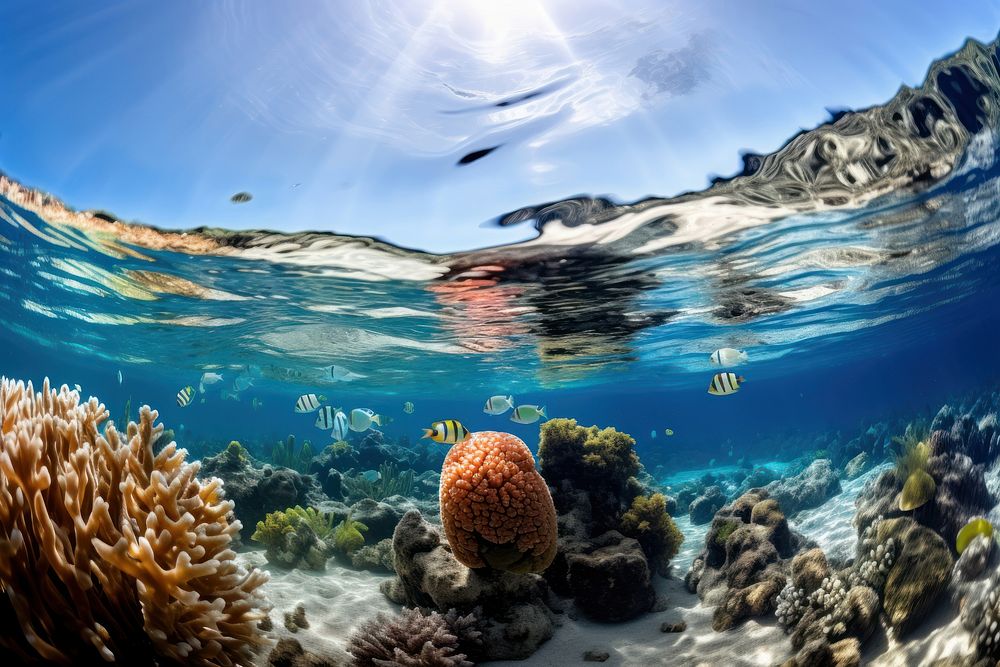 Underwater fish sea outdoors. 