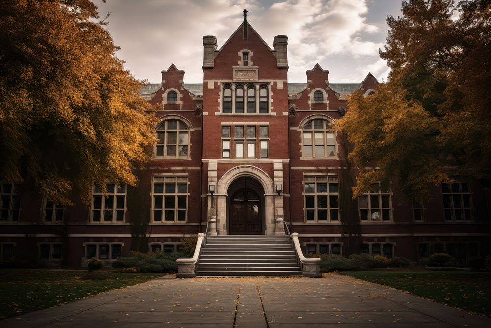 Old university building architecture house courthouse. AI generated Image by rawpixel.