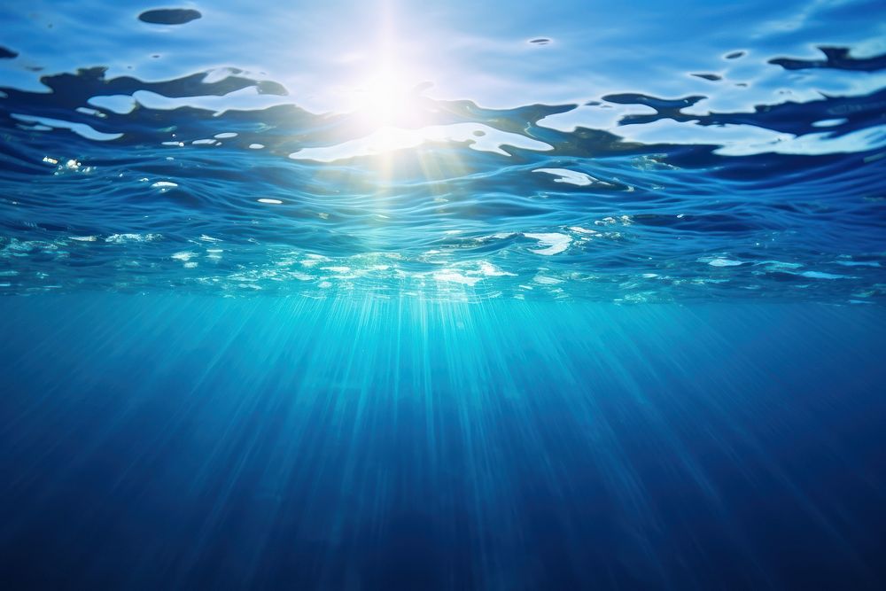 Deep blue water underwater sunlight swimming. AI generated Image by rawpixel.