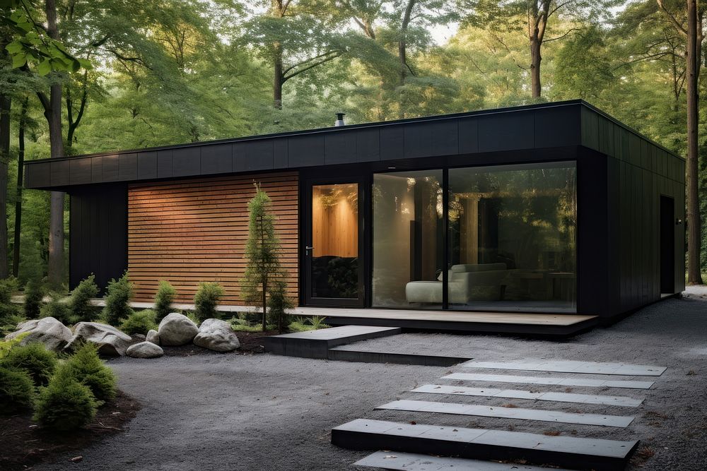 Minimalist home architecture building outdoors. AI generated Image by rawpixel.