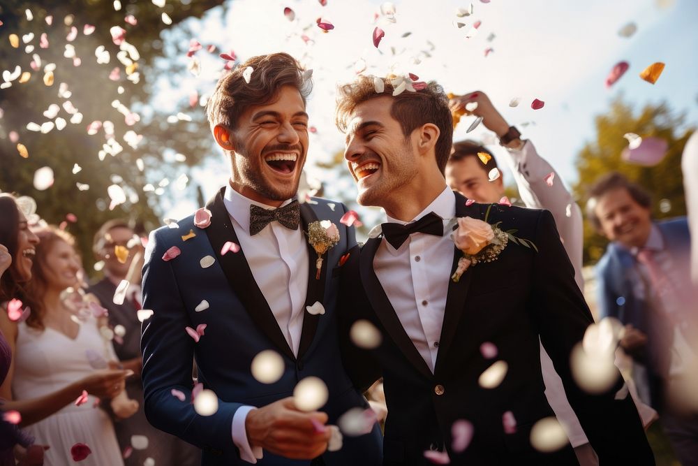 Wedding ceremony laughing flower. 