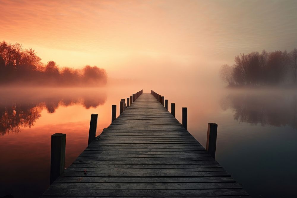 Outdoors nature jetty lake. 