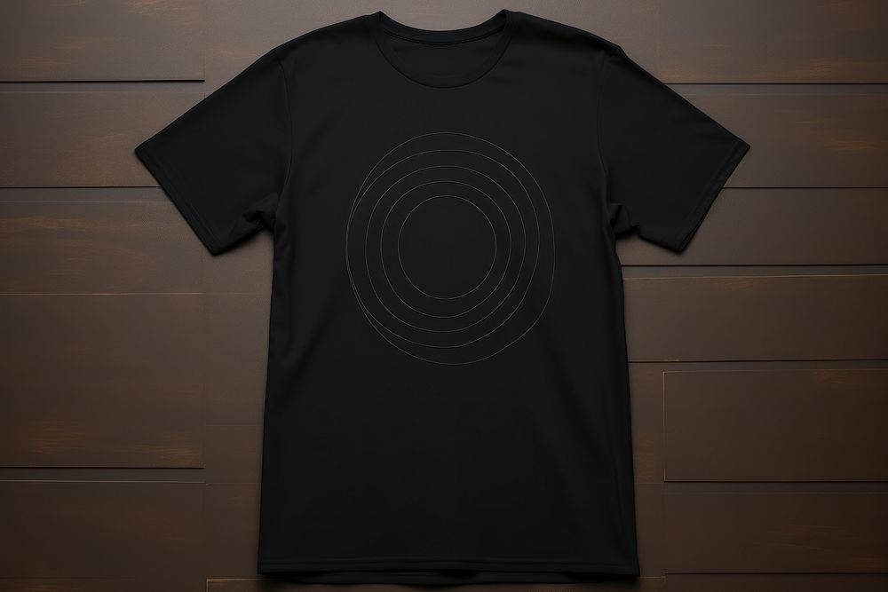 Minimalist black t shirt t-shirt concentric darkness. AI generated Image by rawpixel.
