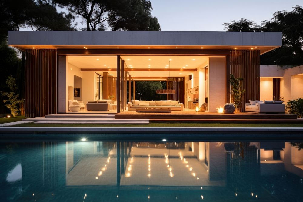 Modern home architecture outdoors building. AI generated Image by rawpixel.