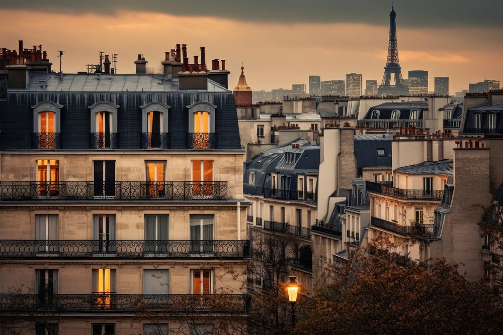 Paris skyline architecture metropolis cityscape. 