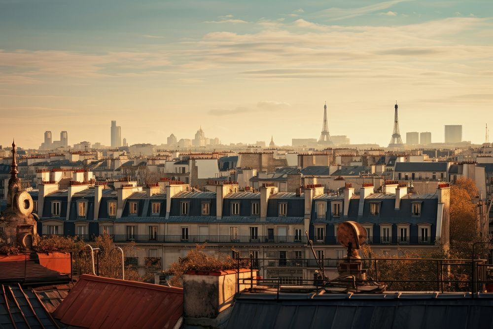 Paris skyline architecture metropolis cityscape. AI generated Image by rawpixel.