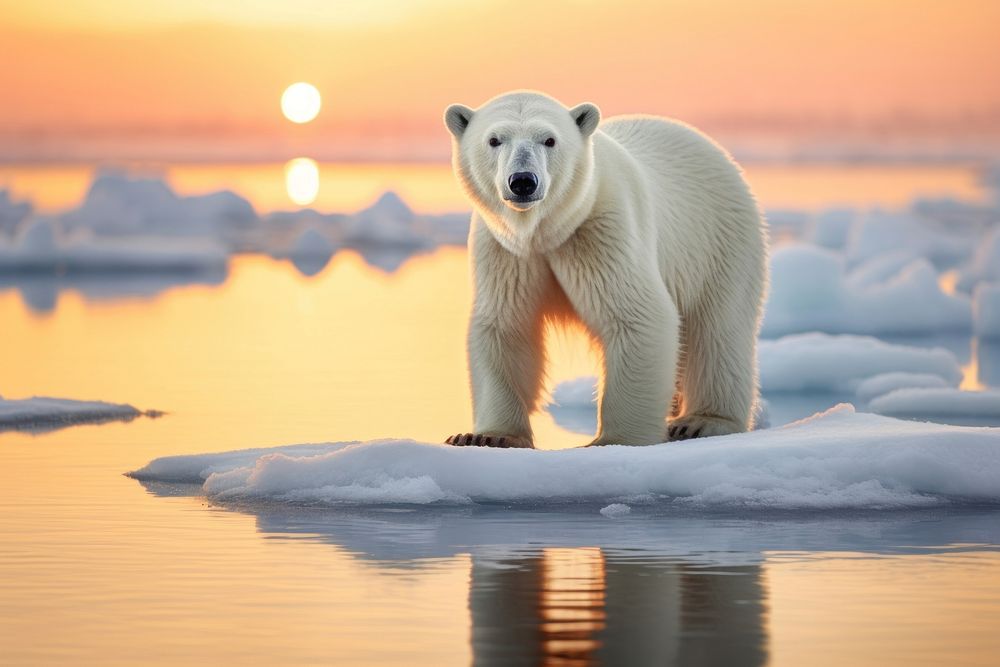 Polar bear wildlife standing outdoors. AI generated Image by rawpixel.