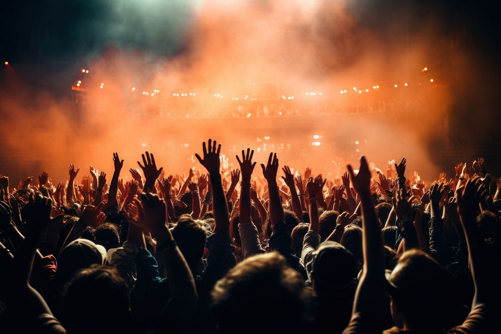Concert adult crowd hand. AI generated Image by rawpixel.