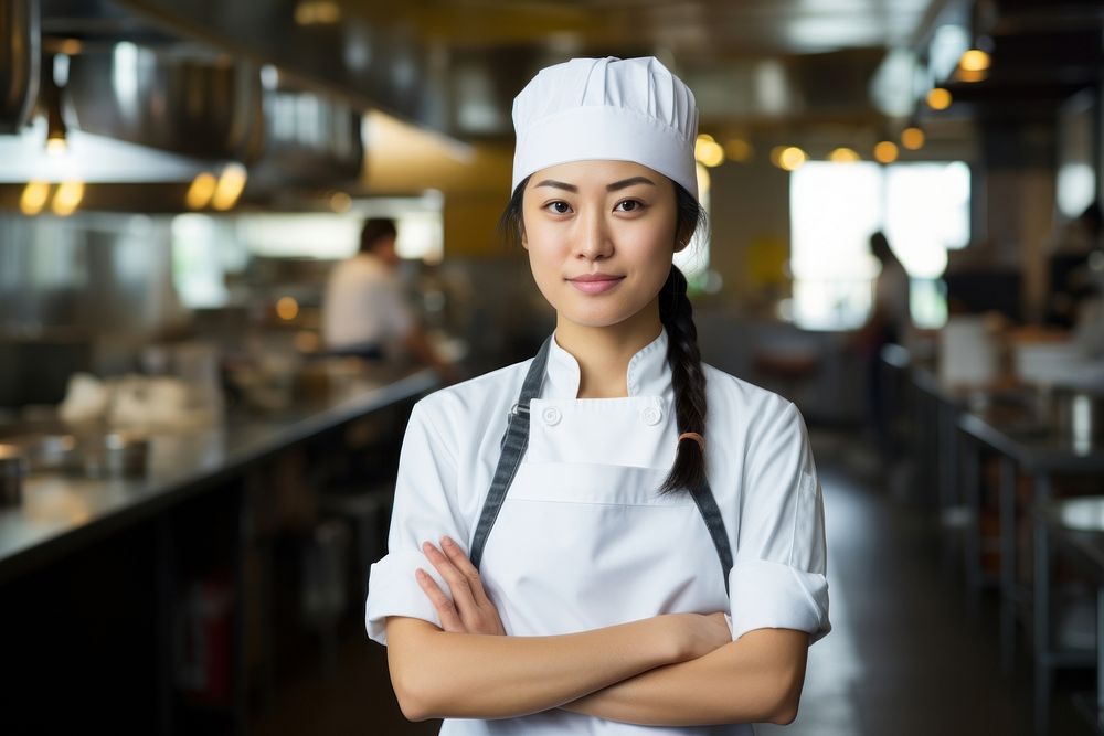 Female asian chef restaurant portrait adult. AI generated Image by rawpixel.