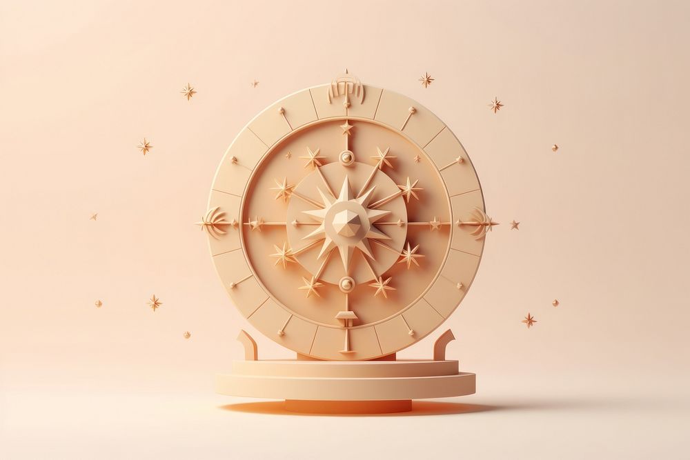 Astrology sundial clock handicraft. AI generated Image by rawpixel.
