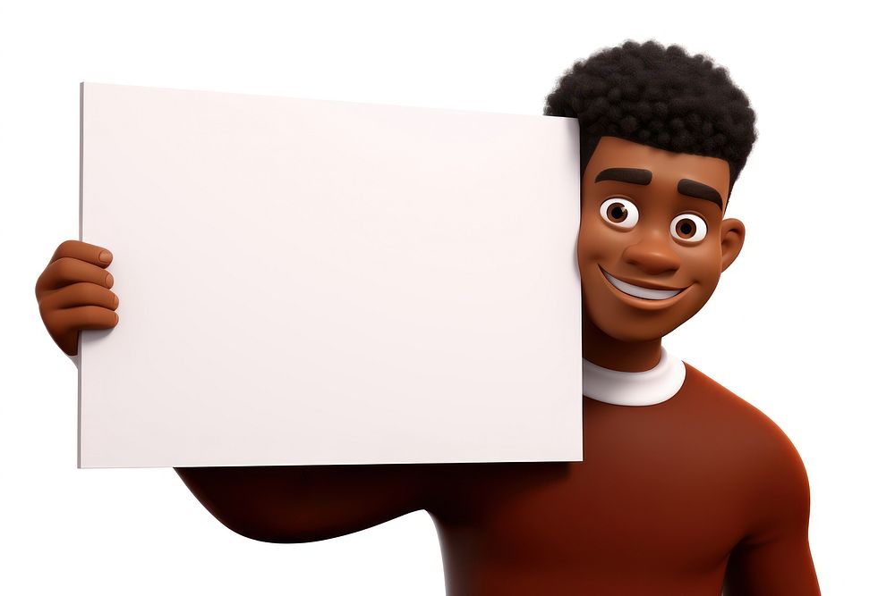 Black man portrait cartoon white background. AI generated Image by rawpixel.