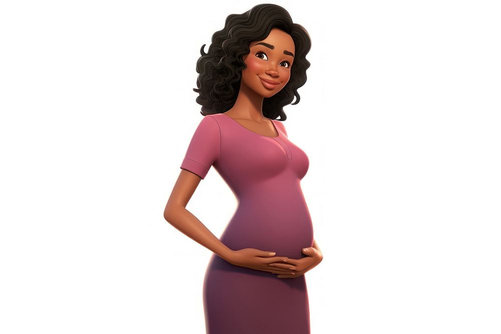 Black pregnant woman cartoon sleeve adult. AI generated Image by rawpixel.